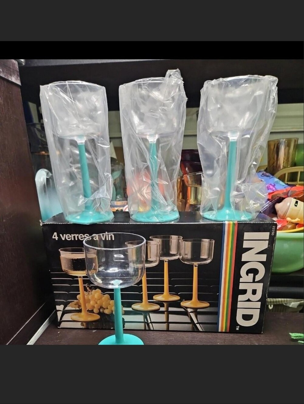 Ingrid Turquoise Stem Wine Goblets - Set of 4